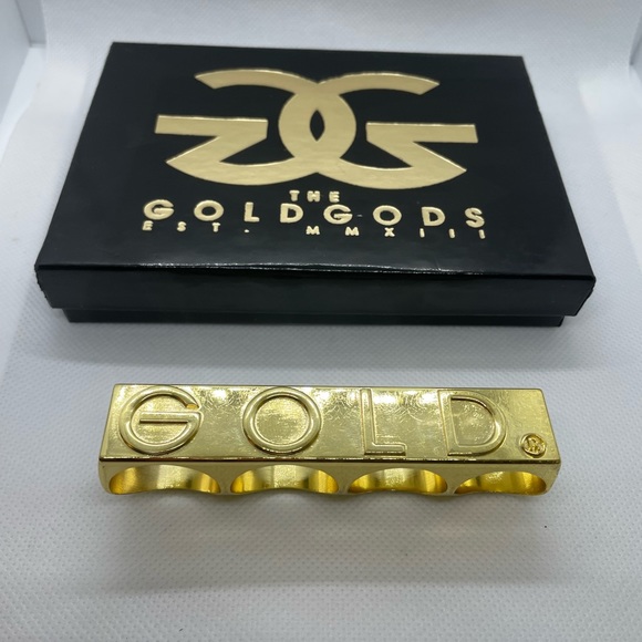 The Gold Gods Gold Wheels Four Finger Ring - Picture 2 of 2